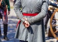 Close up of man dressed up as a 19th century soldier for the anniversary of the Battle of the Alamo