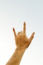 Man hand sign mean I love you Royalty Free Stock Photo