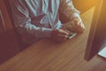 Close up of man hands counting us dollar bills,Banknotes Royalty Free Stock Photo