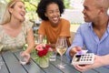 Close Up Of Man Making Contactless Payment At Outdoor Bar Or Restaurant Using Credit Or Debit Card Royalty Free Stock Photo