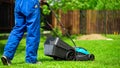 Lawn grass mowing. Royalty Free Stock Photo