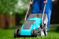 Lawn grass mowing. Royalty Free Stock Photo