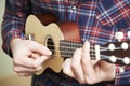 Close Up Of Man Playing Ukulele Royalty Free Stock Photo