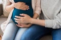 Close up of man and pregnant woman Royalty Free Stock Photo