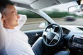 Man In Self Driving Car Royalty Free Stock Photo