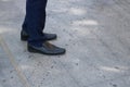 Close up of a man standing on the floor Royalty Free Stock Photo