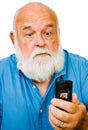 Close-up of a man text messaging