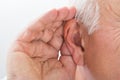 Close-up Of A Man Trying To Hear Royalty Free Stock Photo