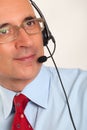 Close up of a man wearing a headset Royalty Free Stock Photo