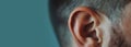 Close-up of a man& x27;s ear. Macro shot of human ear anatomy. Royalty Free Stock Photo