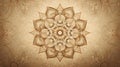 Close up of Mandala Pattern on a Beige Background. Vintage Wallpaper