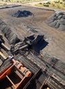 Close up of Manganese rock on a conveyor belt