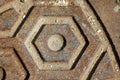 Close-up manhole cover Royalty Free Stock Photo