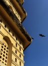 A close up of manora fort tower windows with blue sky. Royalty Free Stock Photo