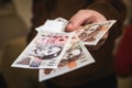 Close-up on a mans hand holding Czech koruna Royalty Free Stock Photo