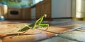 Close-up of a mantis on the floor Royalty Free Stock Photo
