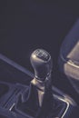 Close up on manual gear box Royalty Free Stock Photo