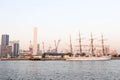 Closeup of many boat at sumida river viewpoint in tokyo