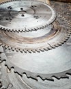 Close up of many circular saw blades Royalty Free Stock Photo