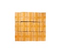 Many closed cardboard box pile with transparent packing tape isolated on white background , clipping path