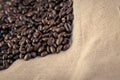 Close up many coffee beans background studio shot