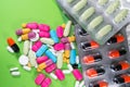 Close up of many colorful pills Royalty Free Stock Photo