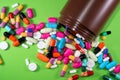 Close up of many colorful pills Royalty Free Stock Photo