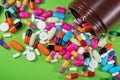 Close up of many colorful pills Royalty Free Stock Photo