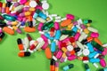 Close up of many colorful pills Royalty Free Stock Photo