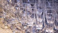 close up of many different wine glasses