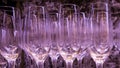 Close up of many different wine glasses Royalty Free Stock Photo