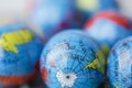 Close up of many earth globes Royalty Free Stock Photo