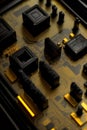 A Close Up Of Many Electronic Components On A Surface. Generative AI