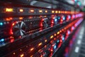 High-Tech Server Room Rack with Illuminated Controls Royalty Free Stock Photo