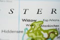 Close up map view of Wittow and Kap Arkona.. Royalty Free Stock Photo