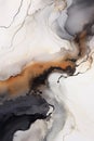 Close-up marble pattern, abstract texture under a microscope, black and beige tones