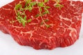 Close-up of marbled beef striploin steak Royalty Free Stock Photo