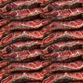 Close up marbled raw red meat steaks. AI generative illustration