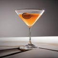 A close-up of a martini glass with a sugared rim and a slice of orange2