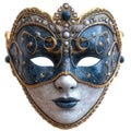 A close up of a mask on a white background, Mardi Gras carnival mask.