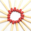 Close up matches, teamwork concept Royalty Free Stock Photo