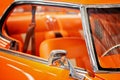 Close Up Of Matching Orange Interior Of Classic Car Royalty Free Stock Photo