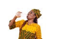 close up of a mature beautiful woman drinking water from a plastic bottle Royalty Free Stock Photo