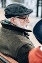 Close up of mature man that looking aside Royalty Free Stock Photo