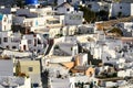 A close up of the mazy streets of Thira, the main town of the is