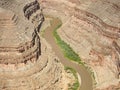 Close Up of the Meandering San Juan River at Goosenecks State Park, Utah Royalty Free Stock Photo