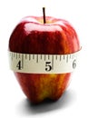 Close-Up Of Measuring Tape Wrapped Around Apple