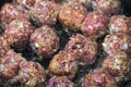 Close-up of meatballs cooking Royalty Free Stock Photo