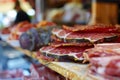 Close Up of Meats on Display in a Store Royalty Free Stock Photo