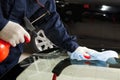 Close up of mechanic working in Auto Repair Royalty Free Stock Photo